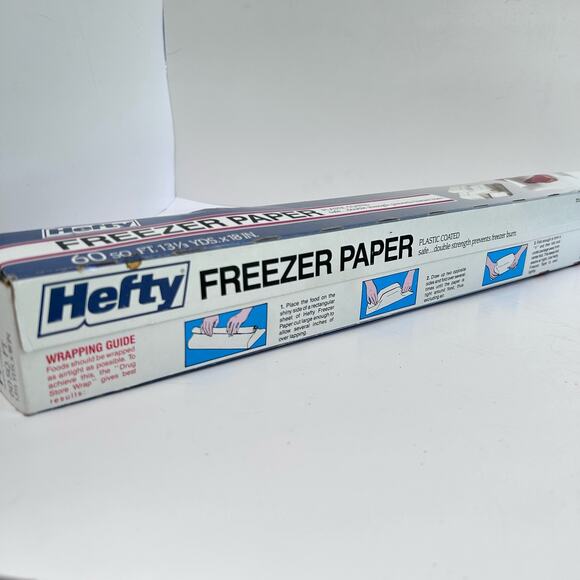 Vintage 80s Hefty Freezer Paper 60 ft Roll NEW Never Opened - Picture 4 of 4
